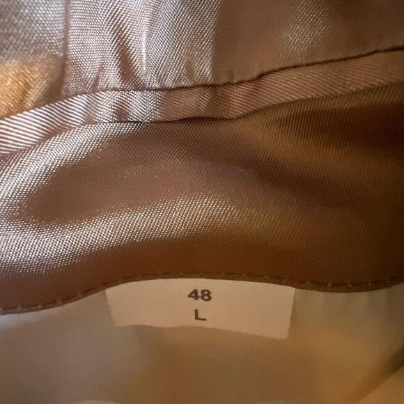 Stafford Blazer Jacket Mens 48 Long Brown Wool Tweed Elbow Patch Classic Preppy - Picture 14 of 15